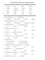 ÔN TẬP KHỐI 12 (2010 – 2011) - PRACTICE TEST 14 ppsx