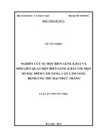 Nghiên cứu sự đột biến gene k RAS và mối liên quan đột biến gene k RAS với một số đặc điểm lâm sàng, cận lâm sàng bệnh ung thư đại trực tràng