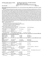 ĐỀ KIỂM TRA HỌC KÌ II –NĂM HỌC 2010-2011 Môn : TIẾNG ANH - Mã đề: 743 pps