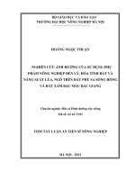 tóm tắt luận án tiến sĩ ảnh hưởng của sử dụng phụ phẩm nông nghiệp đến lý, hóa tính đất và năng suất lúa, ngô trên đất phù sa sông hồng và đất xám bạc màu