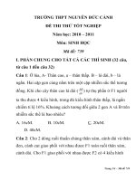ĐỀ THI THỬ TỐT NGHIỆP Năm học: 2010 – 2011 Môn: SINH HỌC Mã đề: 739 TRƯỜNG THPT NGUYỄN ĐỨC CẢNH ppsx