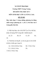 ĐỀ KIỂM TRA HỌC KỲ I MÔN SINH HỌC ĐỀ SỐ 003 Sở GD-ĐT Bình Định Trường THPT Trưng Vương pot
