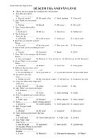 ĐỀ KIỂM TRA ANH VĂN LẦN II potx