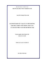 tóm tắt luận án tiến sĩ giải pháp kinh tế và quản lý môi trường cho phát triển nuôi trồng thuỷ sản các huyện phía nam thành phố hà nội