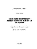 Nghiên cứu rối loạn đường huyết trên bệnh nhân tai biến mạch máu não giai đoạn cấp