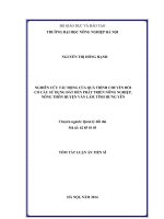 tóm tắt luận án tiến sĩ nghiên cứu tác động của quá trình chuyển đổi cơ cấu sử dụng đất đến phát triển nông nghiệp, nông thôn huyện văn lâm, tỉnh hưng yên