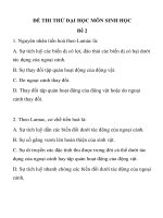 ĐỀ THI THỬ ĐẠI HỌC MÔN SINH HỌC Đề 2 TRƯỜNG THPT HÀ HUY TẬP docx