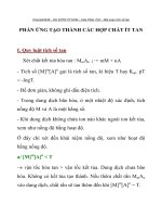 BÀI TẬP HÓA HỌC LỚP 11 PHẢN ỨNG TẠO THÀNH CÁC HỢP CHẤT ÍT TAN ppsx