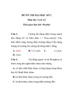 ĐỀ ÔN THI ĐẠI HỌC SỐ 2 Môn thi: VẬT LÍ pptx