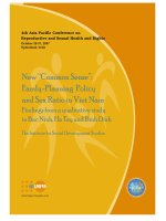 New common sense family planning policy and sex ratio in viet nam