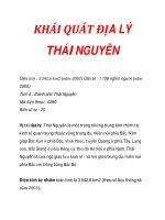 KHÁI QUÁT ĐỊA LÝ THÁI NGUYÊN ppt