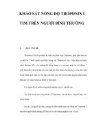KHẢO SÁT NỒNG ĐỘ TROPONIN I TIM TRÊN NGƯỜI BÌNH THƯỜNG pot