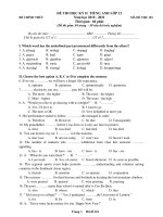 ĐỀ THI HỌC KỲ II TIẾNG ANH LỚP 12 Năm học 2010 - 2011 - MÃ ĐỀ THI: 101 potx