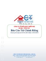 CÔNG TY cổ PHẦN PHÁT TRIỂN NHÀ bà rịa VŨNG tàu báo cáo tài CHÍNH riêng cho kỳ kế toán từ 1 tháng 1 năm 2014 đến 31 tháng 3 năm 2014