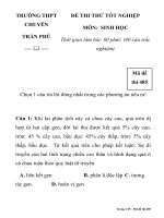 ĐỀ THI THỬ TỐT NGHIỆP MÔN: SINH HỌC MÃ ĐỀ 485 TRƯỜNG THPT CHUYÊN TRẦN PHÚ potx