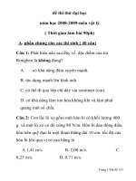 đề thi thử đại học môn vật lý trường THPT Yên Thành 3 năm học 2008-2009 docx