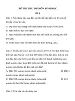 ĐÊ THI THƯ ĐH MÔN SINH HỌC Đề 6 TRƯỜNG THPT HÀ HUY TẬP ppsx