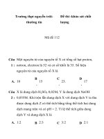 Đề thi khảo sát chất lượng môn hóa học lớp 11 mã đề 112 Trường thpt nguyễn trãi ppt