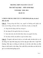ĐỀ THI THỬ ĐẠI HỌC MÔN SINH HỌC Mã đề 234 NĂM HỌC 2010- 2011TRƯỜNG THPT NGUYỄN VĂN CỪ pdf