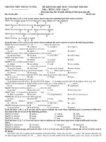 ĐỀ KIỂM TRA HỌC KÌ II –NĂM HỌC 2010-2011 Môn : TIẾNG ANH - Mã đề: 628 docx