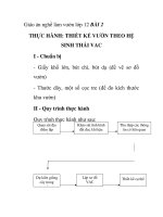 Giáo án nghề làm vườn lớp 12 - BÀI 2 THỰC HÀNH: THIẾT KẾ VƯỜN THEO HỆ SINH THÁI VAC pps