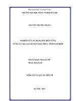 tóm tắt luận án tiến sĩ nghiên cứu sử dụng đất bền vững vùng cửa ba lạt, huyện giao thủy, tỉnh nam định