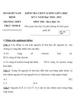 KIỂM TRA CHẤT LƯỢNG MÔN HÓA HỌC LỚP 10 MÃ ĐỀ 002 SỞ GD-ĐT NAM ĐỊNH TRƯỜNG THPT TRỰC NINH B potx