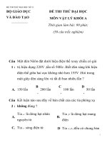 ĐỀ THI THỬ ĐẠI HỌC SỐ 11 BỘ GIÁO DỤC VÀ ĐÀO TẠO ĐỀ THI THỬ ĐẠI HỌC potx