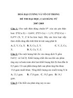 HOÁ ĐẠI CƯƠNG VÀ VÔ CƠ TRONG ĐỀ THI ĐẠI HỌC, CAO ĐẲNG TỪ 2007-2009 doc