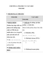 ĐỀ CƯƠNG ÔN TẬP MÔN HÓA HỌC CHƯƠNG 4: POLIME VÀ VẬT LIỆU POLIME pps