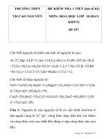 ĐỀ KIỂM TRA 1 TIẾT MÔN: HOÁ HỌC LƠP 10 MÃ ĐỀ 357 TRƯƠNG THPT TH CAO NGUYÊN pdf