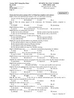 ĐỀ KIỂM TRA TRẮC NGHIỆM MÔN: TIẾNG ANH pptx