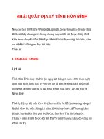 KHÁI QUÁT ĐỊA LÝ TỈNH HÒA BÌNH pdf