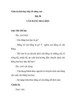 Giáo án hóa học lớp 10 nâng cao - Bài 50 CÂN BẰNG HOÁ HỌC doc