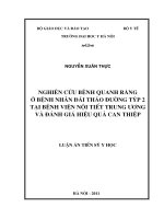 Nghiên cứu bệnh quanh răng ở bệnh nhân đái tháo đường týp 2 tại bệnh viện nội tiết trung ương và đánh giá hiệu quả can thiệp