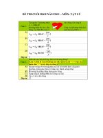 ĐỀ THI CUỐI HKII NĂM 2011 – MÔN: VẬT LÝ doc