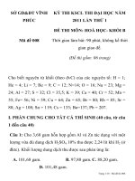KỲ THI KSCL THI ĐẠI HỌC NĂM 2011 LẦN THỨ 1 ĐỀ THI MÔN: HOÁ HỌC Mã đề 008 SỞ GD&ĐT VĨNH PHÚC pps