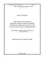 Thực trạng sử dụng dịch vụ khám chữa bệnh và hiệu quả mô hình chăm sóc sức khoẻ người cao tuổi dựa vào y tế tuyến cơ sở tại tỉnh bình dương