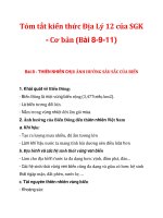 Tóm tắt kiến thức Địa Lý 12 của SGK - Cơ bản (Bài 8-9-11) potx