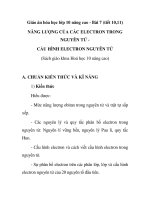 Giáo án hóa học lớp 10 nâng cao - Bài 7 (tiết 10,11) NĂNG LƯỢNG CỦA CÁC ELECTRON TRONG NGUYÊN TỬ CẤU HÌNH ELECTRON NGUYÊN TỬ ( pptx