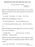 ĐÊ KIỂM TRA MỘT TIẾT MÔN HÓA LỚP 12 CB Mã đề 132 TRƯỜNG THPT ANH SƠN 2 pptx
