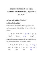 KIỂM TRA HỌC KÌ MÔN HÓA HỌC LỚP 10 MÃ ĐỀ 003 TRƯỜNG THPT PHAN BỘI CHÂU potx