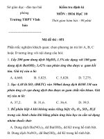 Kiểm tra định kì môn hóa học 10 Sở giáo dục - đào tạo hải phòng Trường THPT Vĩnh bảo pdf