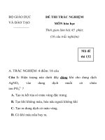 ĐỀ THI TRẮC NGHIỆM MÔN HÓA HỌC MÃ ĐỀ 132 BỘ GIÁO DỤC VÀ ĐÀO TẠO doc