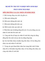 BỘ ĐỀ ÔN THI TỐT NGHIỆP MÔN SINH HỌC PHẦN SINH THÁI HỌC MÔI TRƯỜNG pps