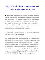 MỘT SỐ CHỈ TIÊU XÁC ĐỊNH MỨC ĐỘ PHÁT TRIỂN KINH TẾ-XÃ HỘI pdf