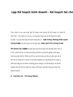 Lập Kế hoạch kinh doanh - Kế hoạch tài chính pdf