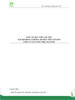 BÁO cáo QUY CHẾ làm VIỆC đại hội ĐỒNG cổ ĐÔNG THƯỜNG NIÊN năm 2014 CÔNG TY CP LƯƠNG THỰC đà NẴNG