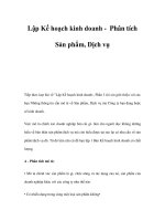 Lập Kế hoạch kinh doanh - Phân tích Sản phẩm, Dịch vụ docx