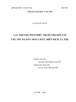 Các phương pháp điều trị bỗ trợ đối với ung thư dạ dày (hoá chất, miễn dịch và xạ trị)